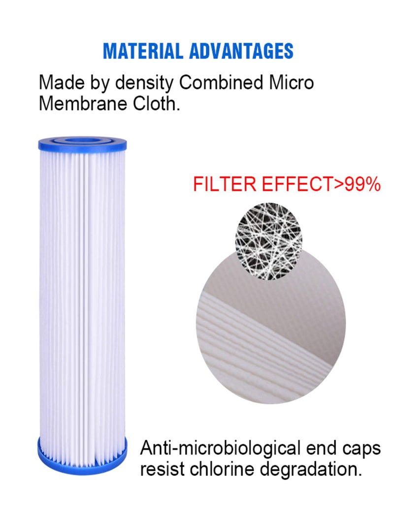 CFS â€“ 4 Pack Pleated Household Water Filter Cartridges Compatible with HDX HDX2PF4 Models â€“ Removes Bad Taste & odor â€“ Whole House Replacement Filter Cartridge â€“ 30 Micron â€“ 10" x 2.5" - Image 4